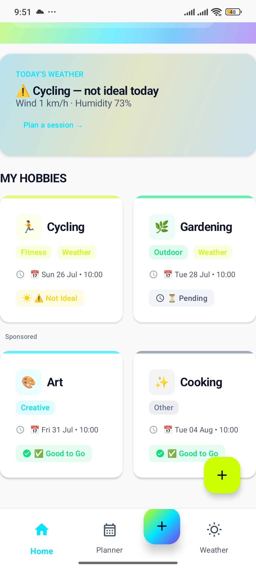Hobby Management dashboard organizing all your activities in one place