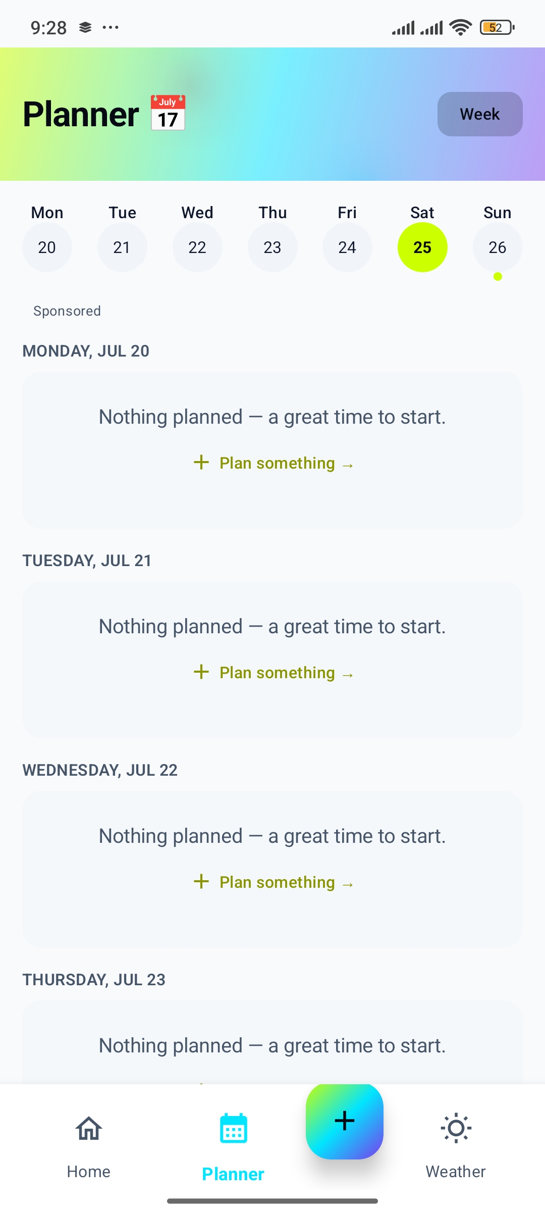 Smart Notifications feature showing timely reminders and weather alerts